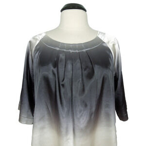 LIZ LANGE MATERNITY Tunic S Women Pearl White Gray Tone Color Shiny Scoop Neck